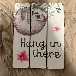 Sloth Wall Art with Floral Accents